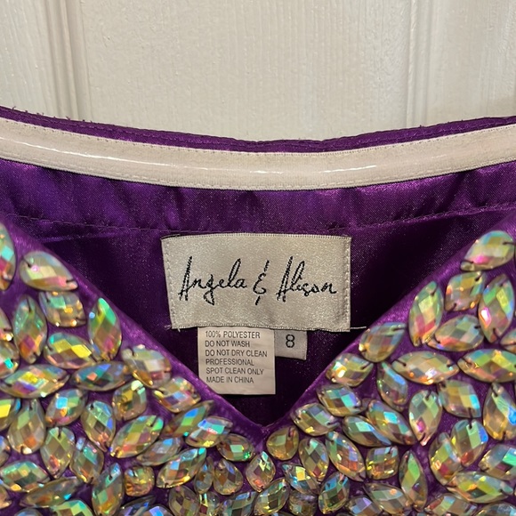 Purple Beaded Prom Dress - Picture 4 of 10